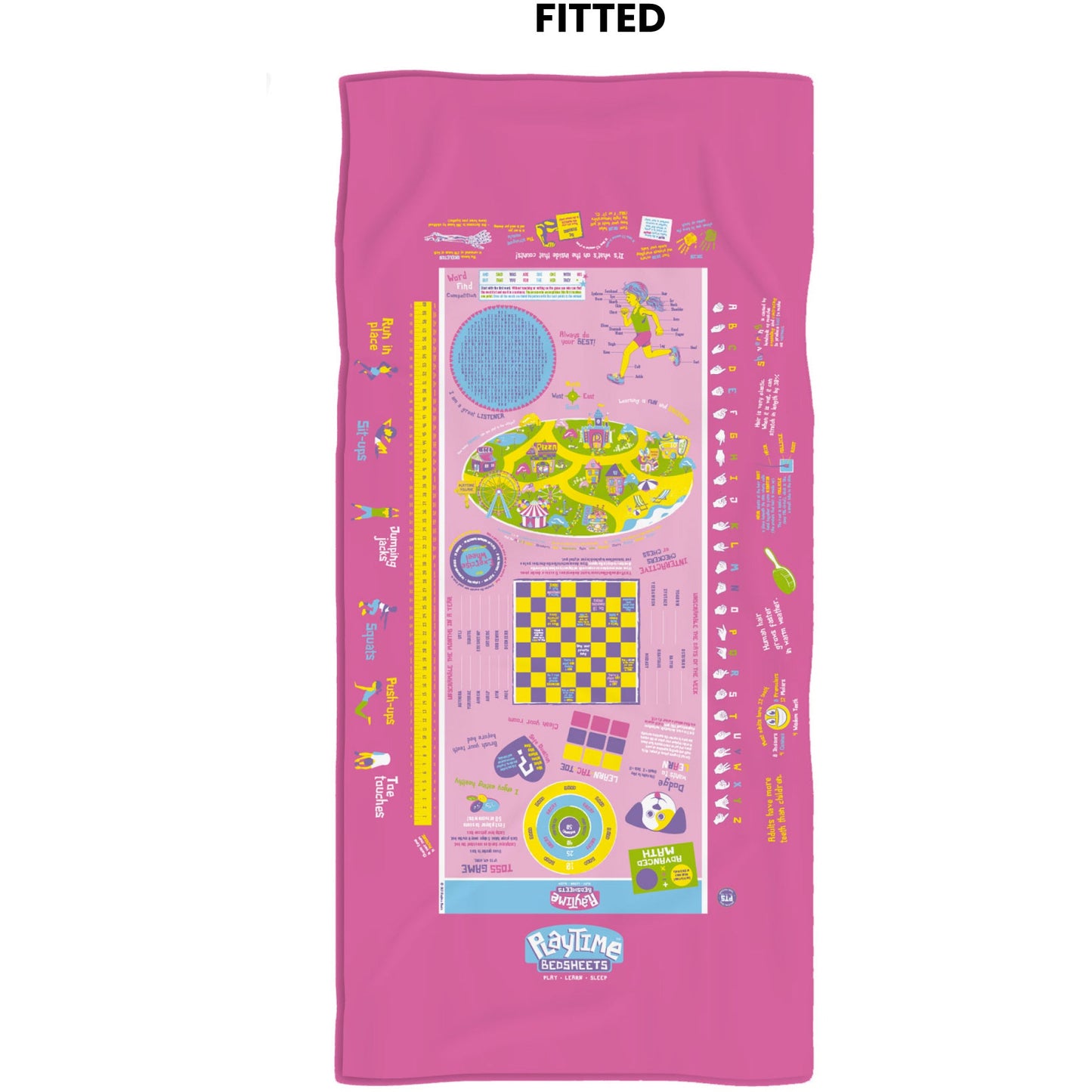 Add The Playtime Slumber Bag To Created The Perfect (4) Piece Bedding Set Twin. Over 125 Fun Interactive Games, Puzzles and Game Pieces. Pink, Blue, Unisex