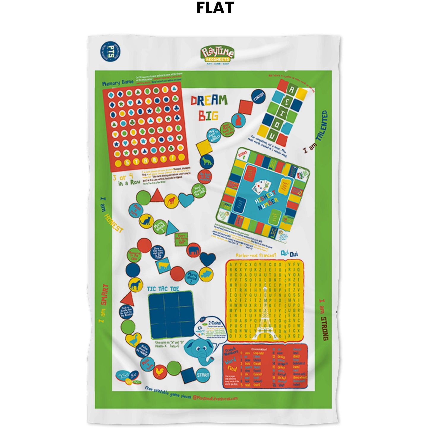 Playtime Bed Sheets Twin Sheet Set Boys & Girls - Kids, 3 PCs Cozy Super Soft - Breathable & Fade Resistant Microfiber Sheets - Twin Sheets Have Over 65 Fun Printed Games & Puzzles -12inch Deep Pockets - Unisex Twin Sheet Set